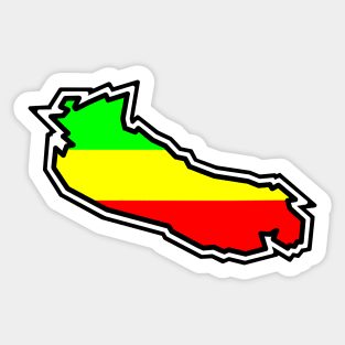 Gabriola Island Silhouette in Rasta Rastafarian Flag Colours - Rastafari - Gabriola Island Sticker